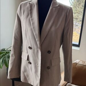 Evereve Tan Checkered Blazer